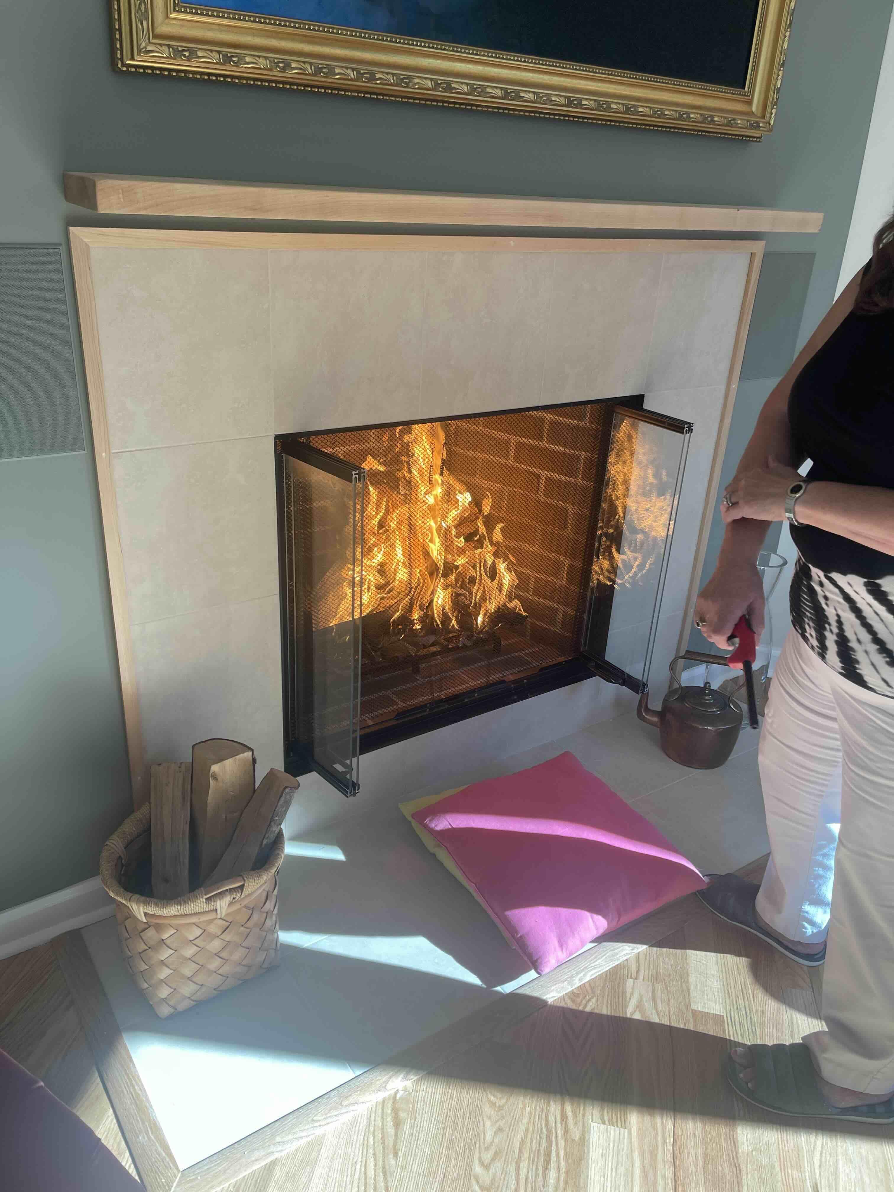 Finished fireplace
